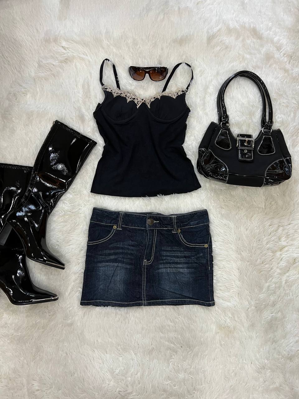 Dark Blue Denim Mini Skirt