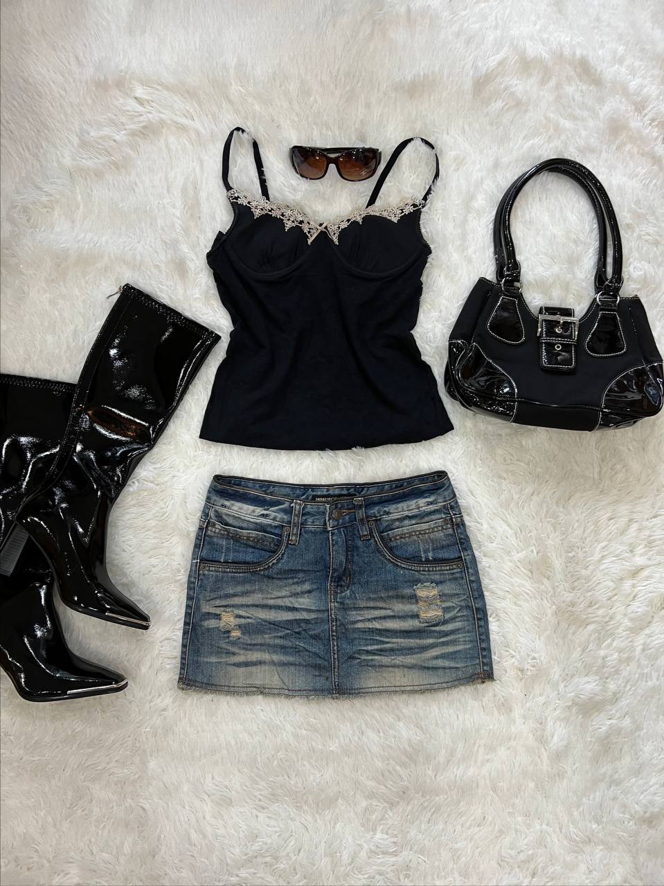 Denim Acid Washed Mini Skirt