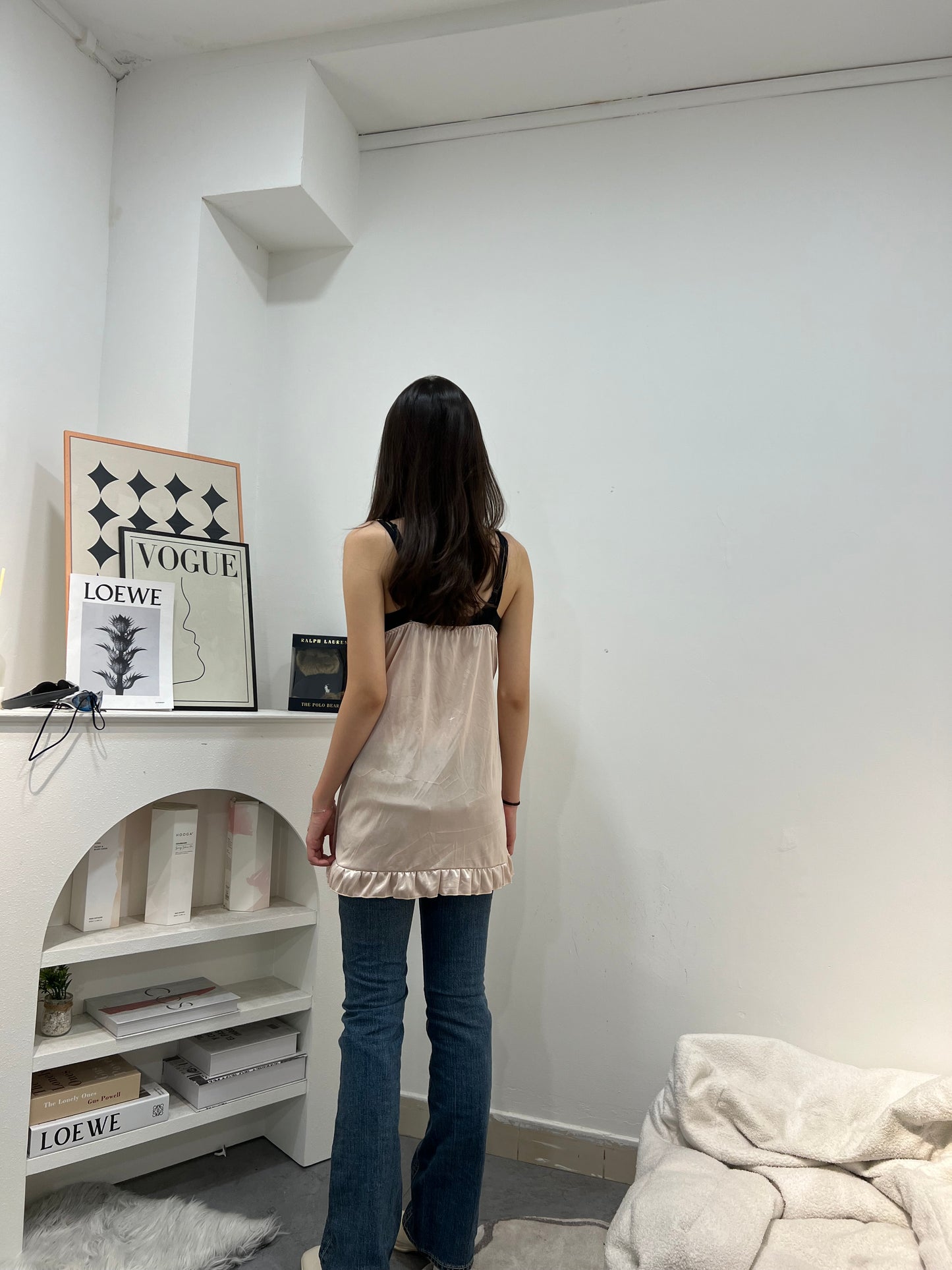 Contrast Neckline Camisole Slip Dress