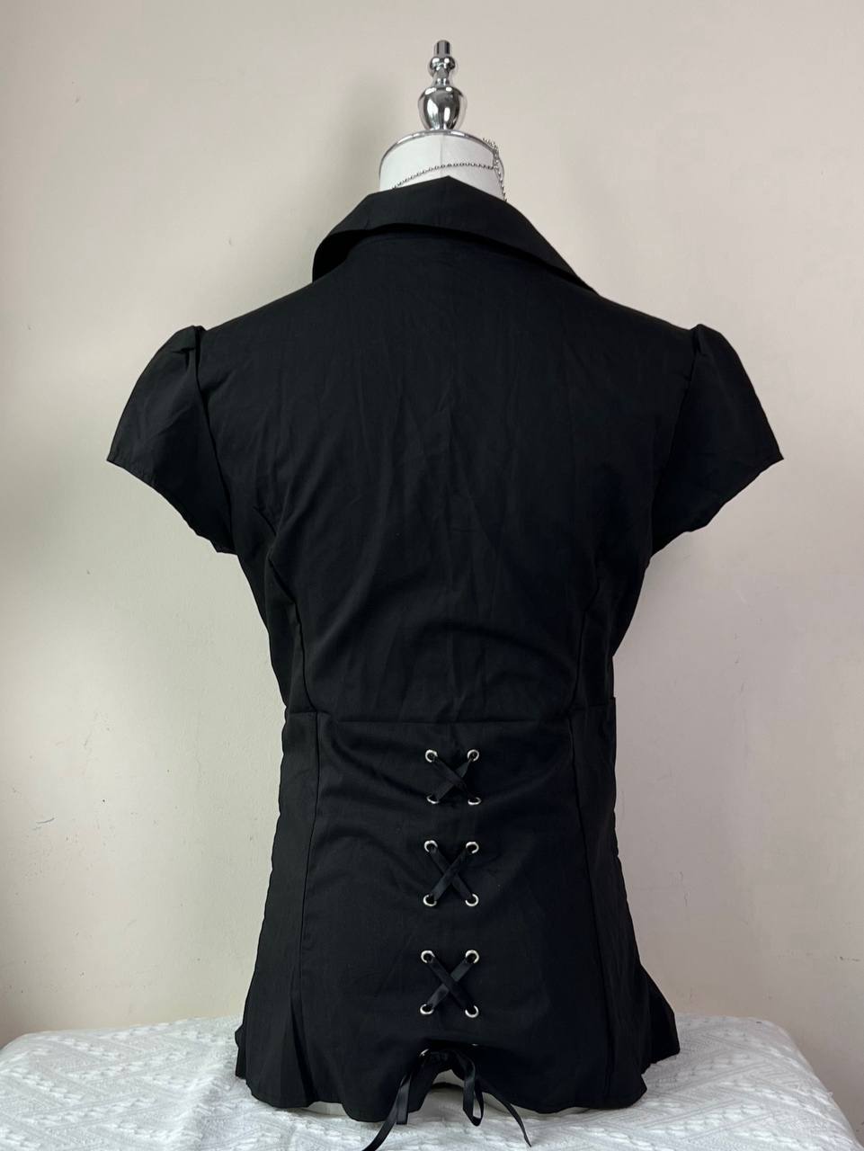 Black Laced Back Blouse