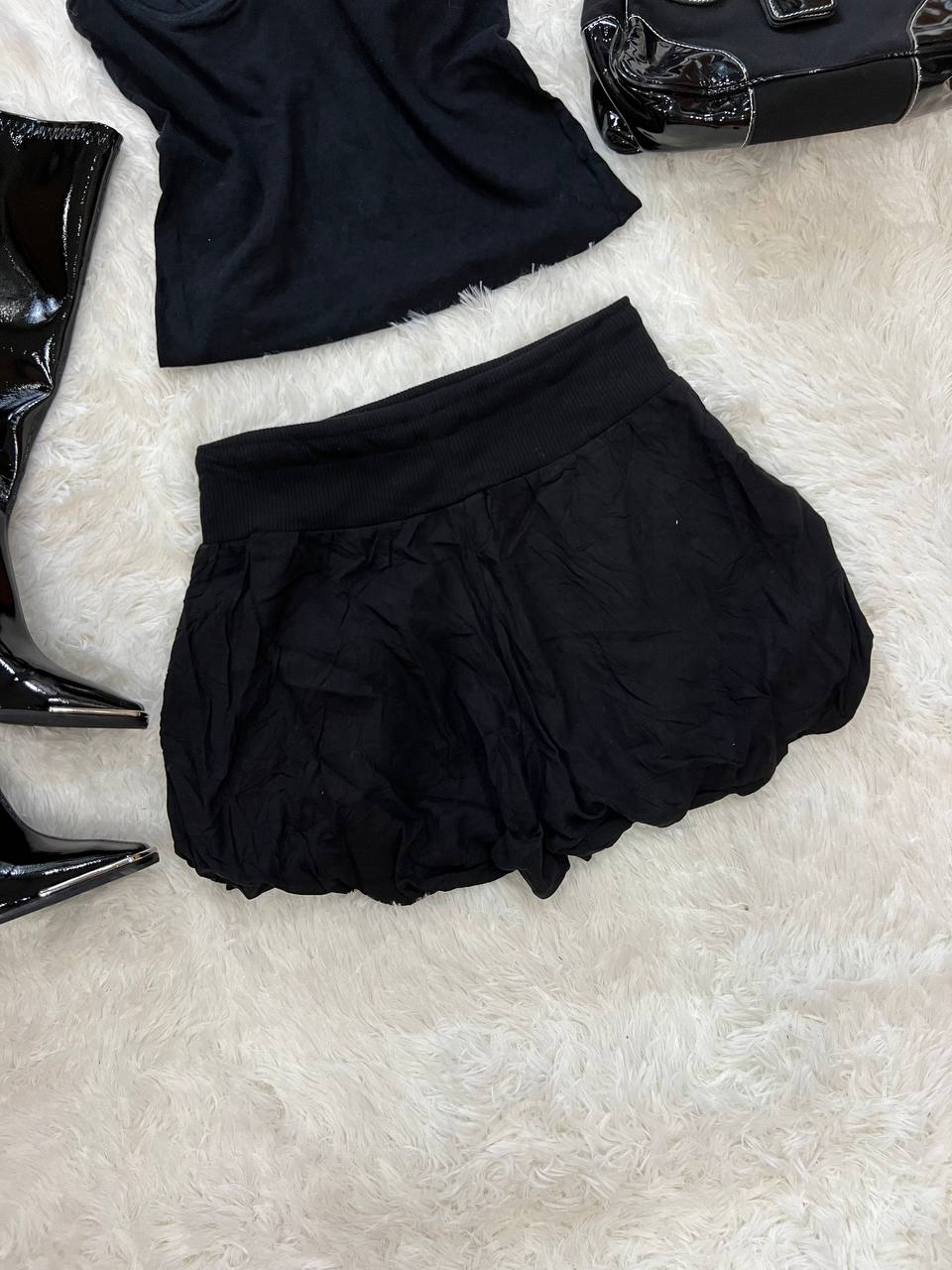 Black Bubble Shorts