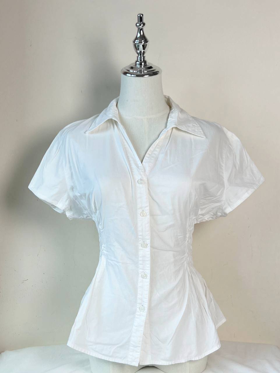 White Fitted Blouse (Brand: Nine West)