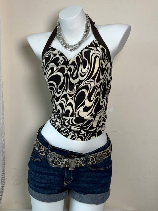 A&F Dark Washed Low Rise Shorts