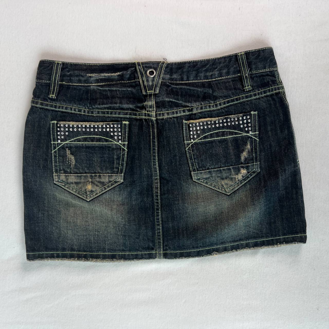 Studded Dark Denim Skirt