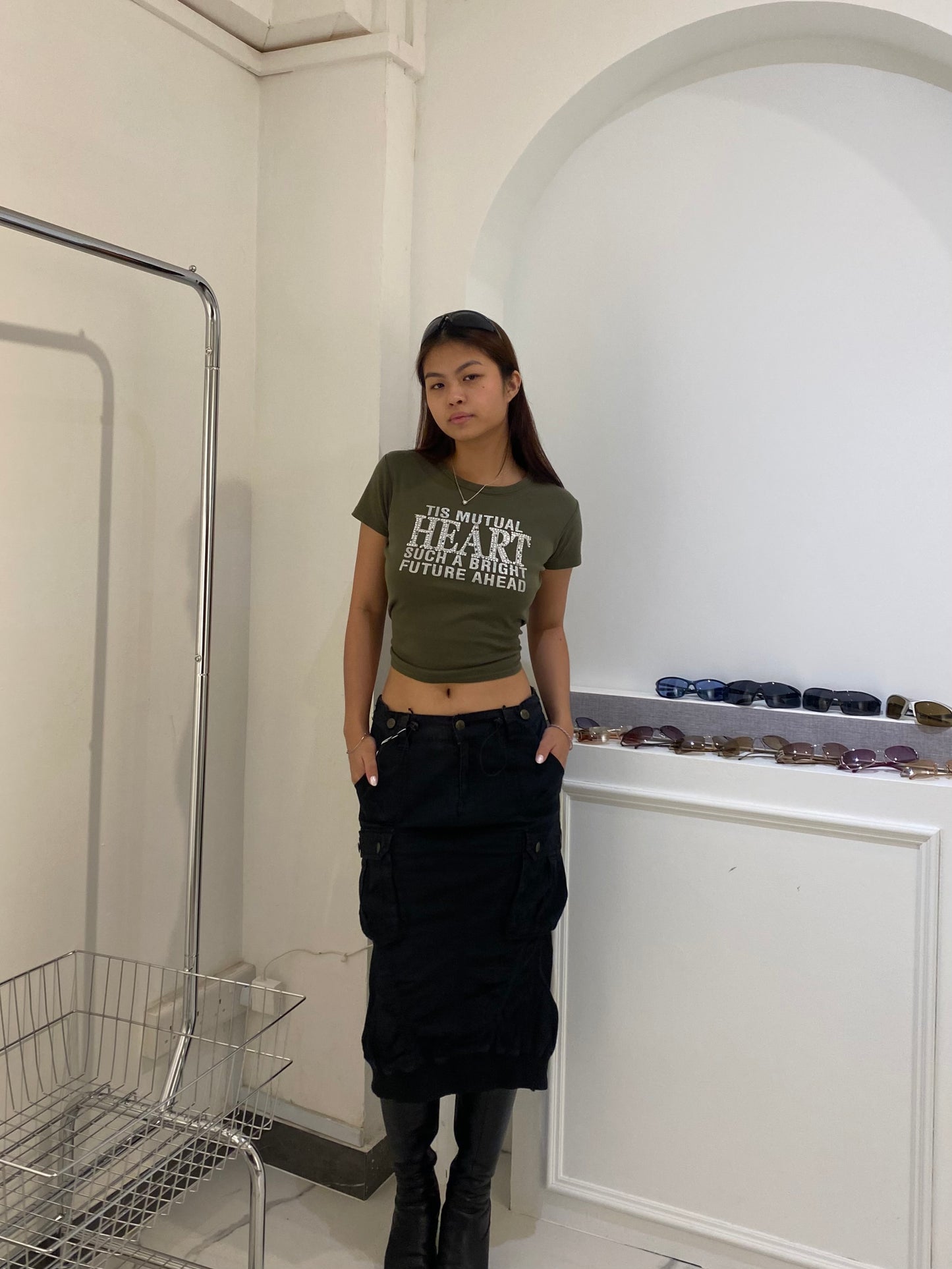 Olive Green Baby Tee
