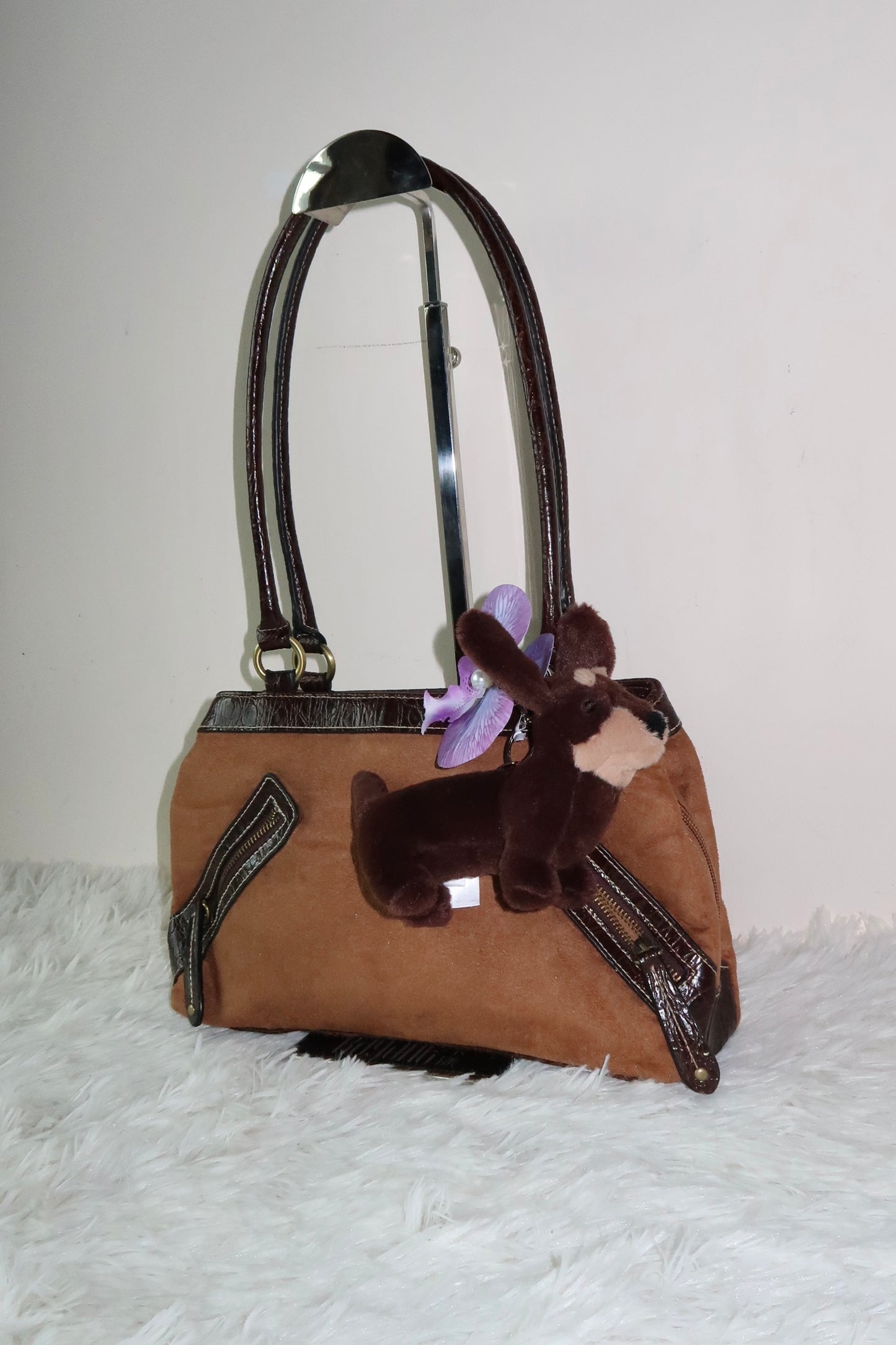 Brown Suede Shoulder Bag