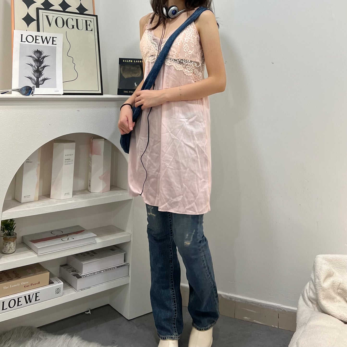 Pink Lace Camisole Slip Dress