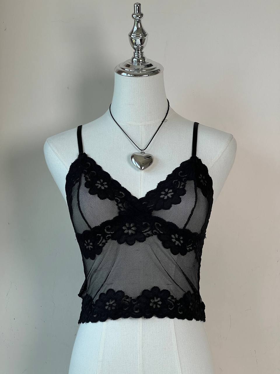 Mesh Lace Trim Cami