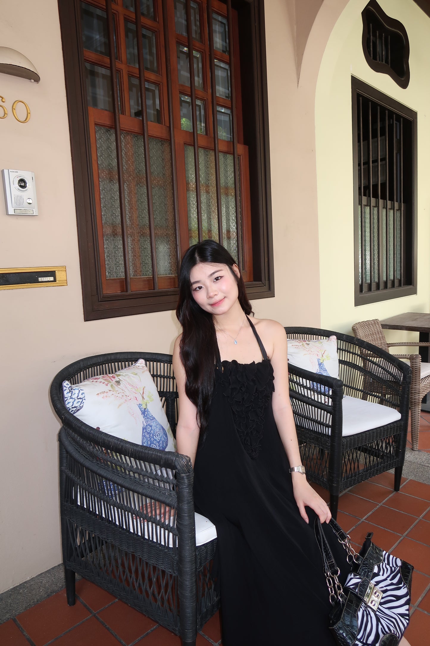 Black Halter Ruffle Sundress
