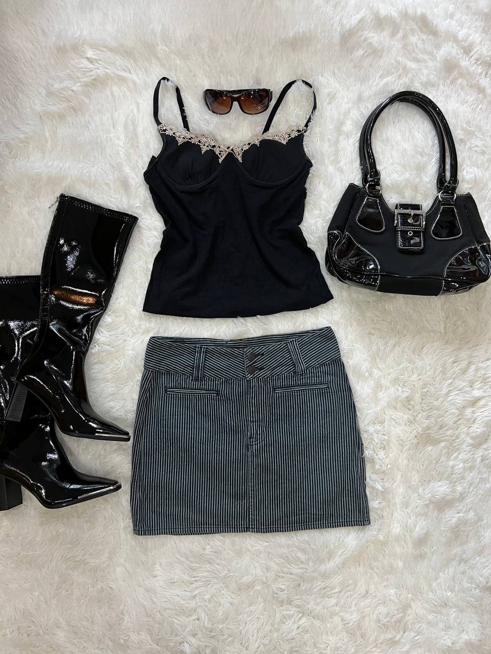 Pinstriped Mini Skirt