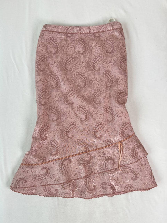 Paisley Pink Midi Skirt