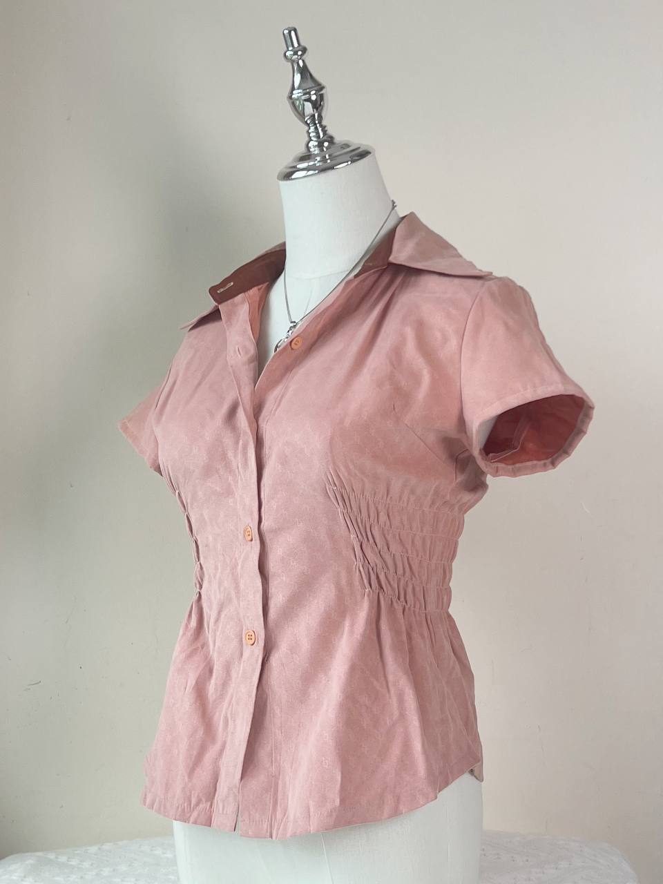 Peach Fitted Blouse
