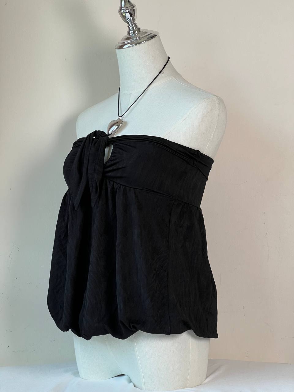 Hole Cutout Bubble Tube Top