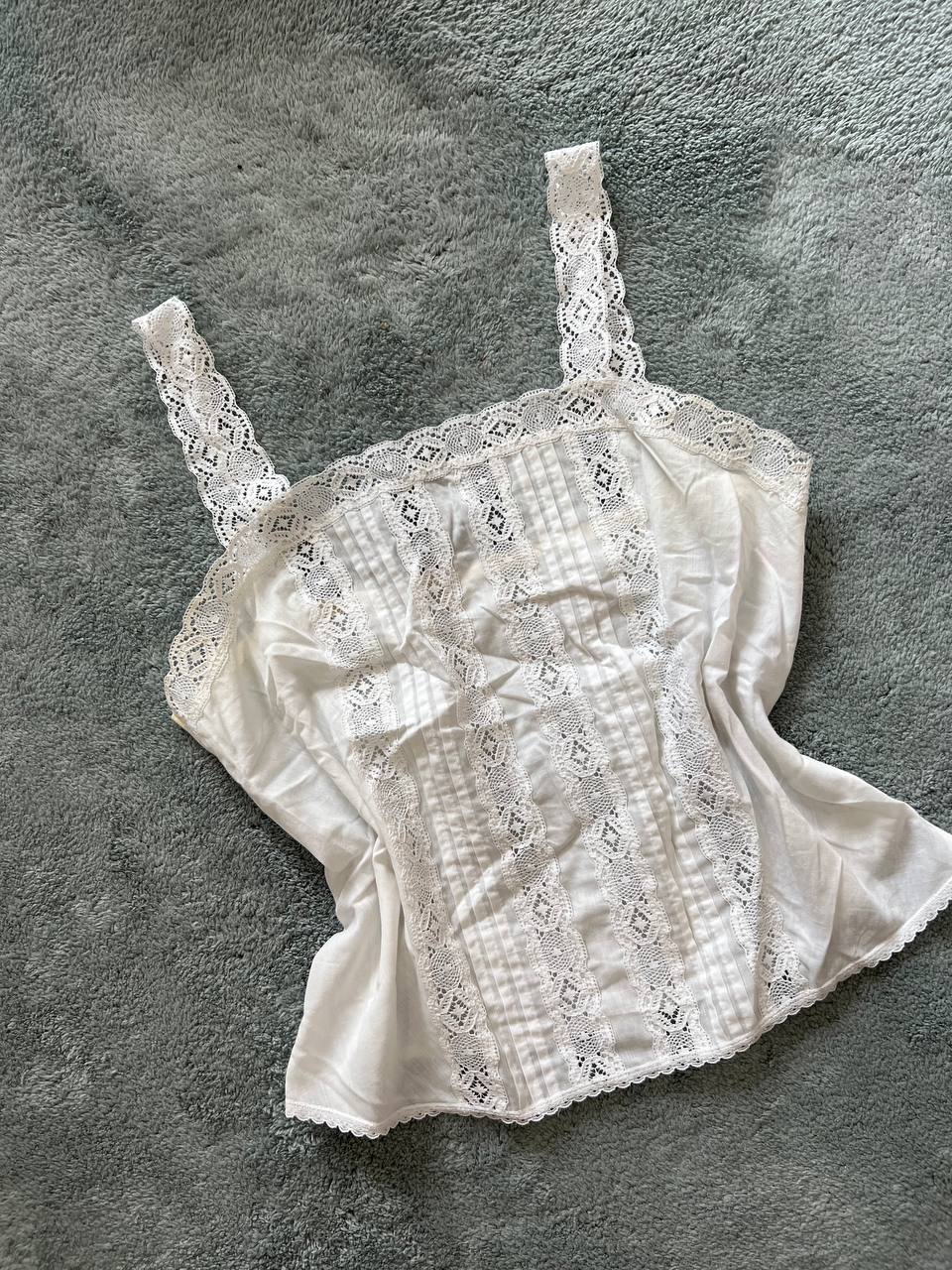 White Lace Strapped Top