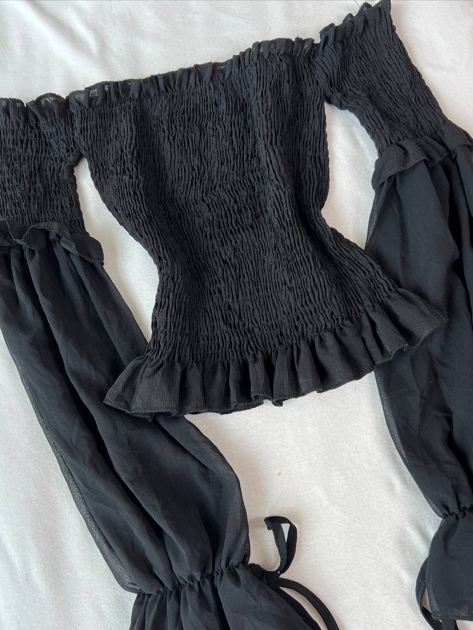 Off Shoulder Bubble Sleeve Top