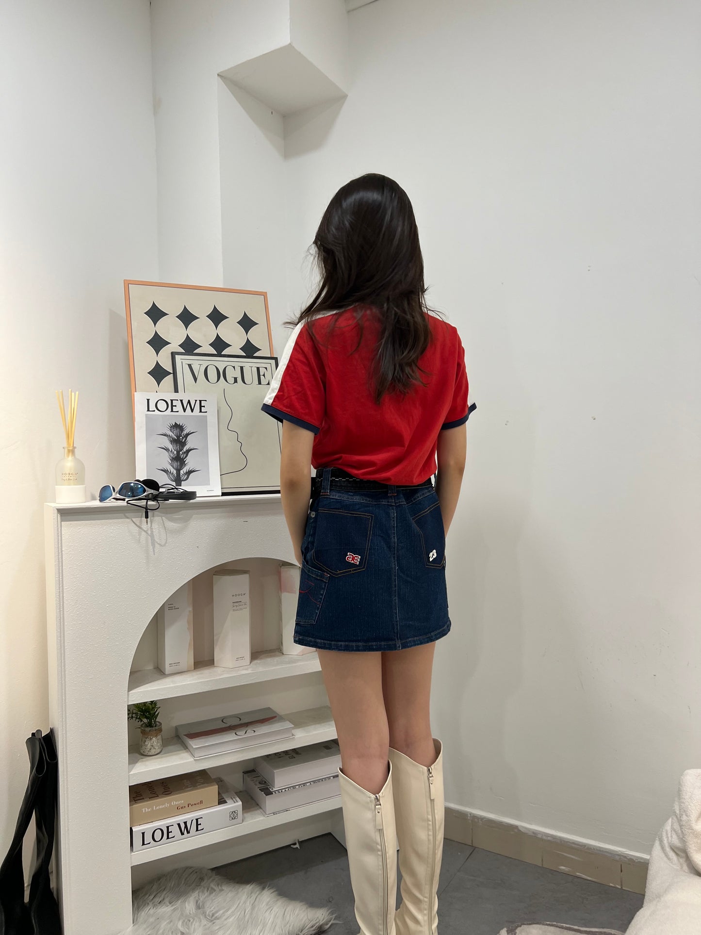 Patchwork Denim Mini Skirt