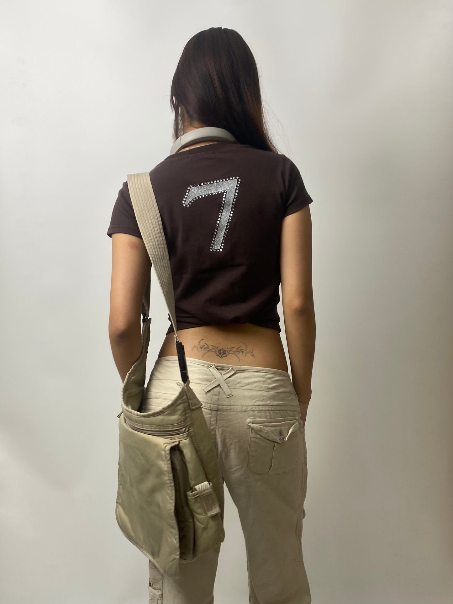 Brown Bejewelled Baby Tee