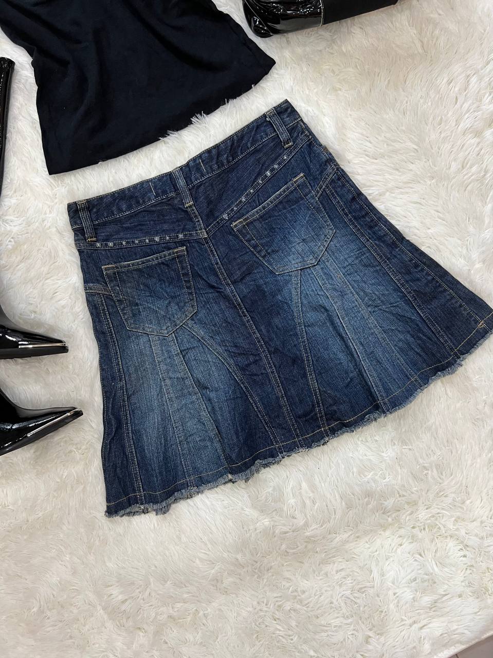 Denim Flared Skirt