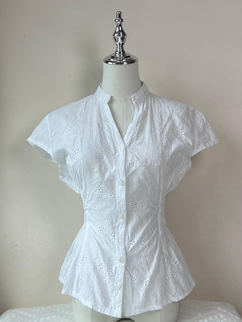 White Fitted Blouse (Brand: Nana)