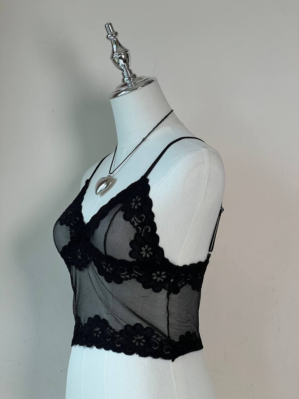 Mesh Lace Trim Cami