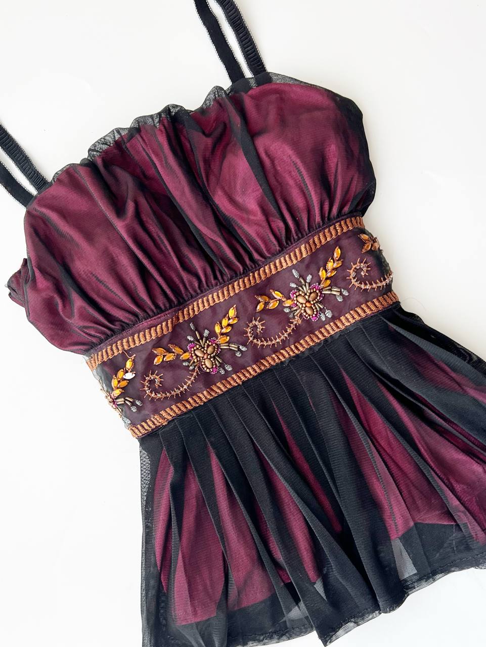 Hot Pink w Black Mesh Overlay Cami