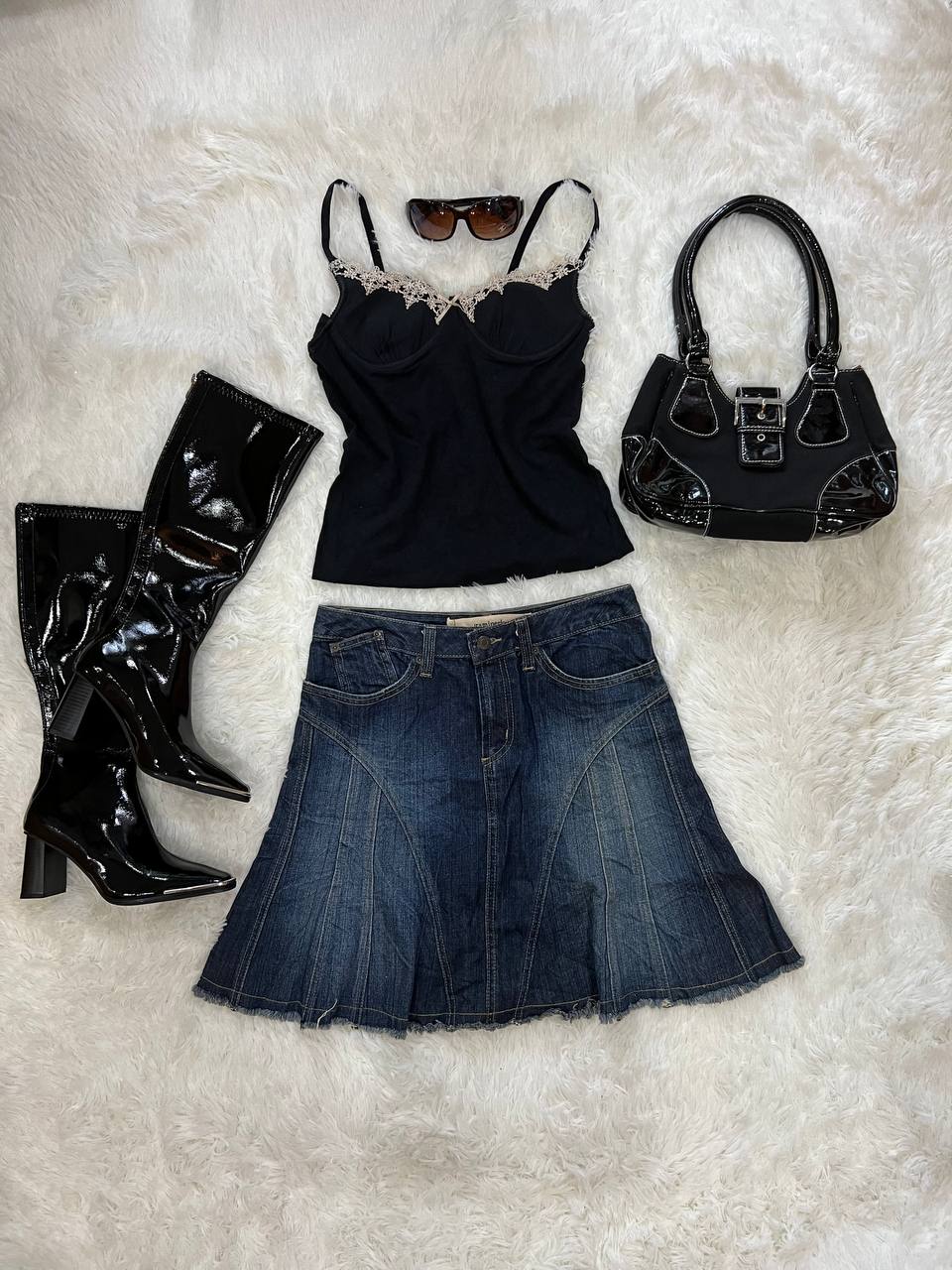 Denim Flared Skirt