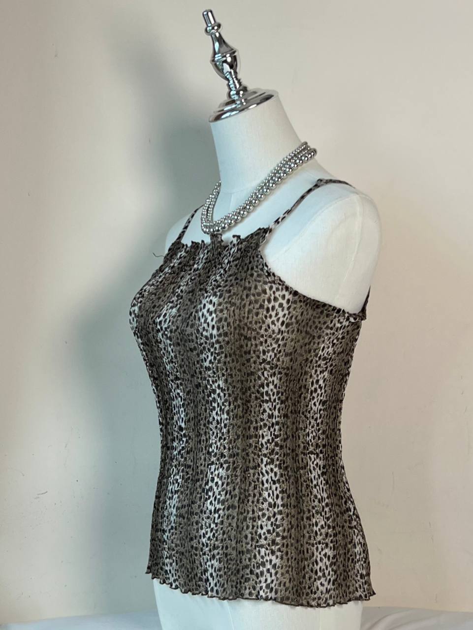 Cheetah Print Pleated Cami