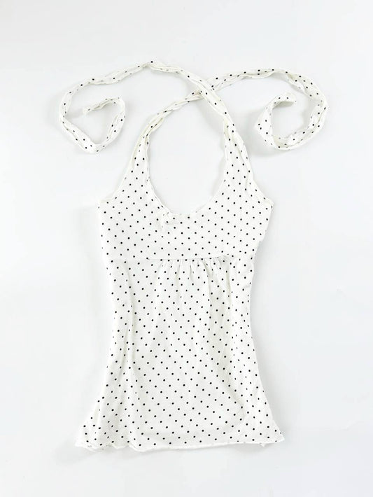 White Polka Dot Halter