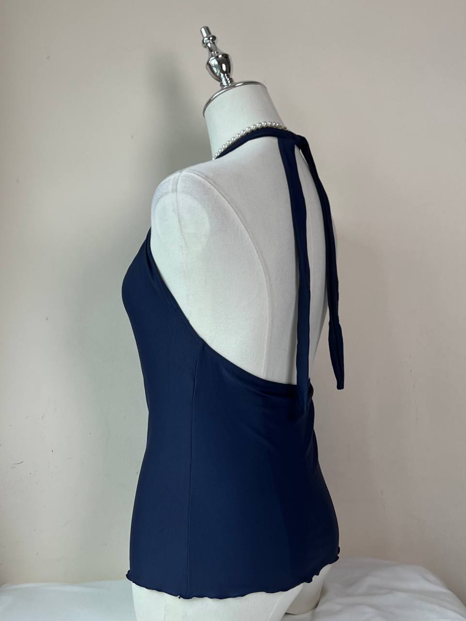 Navy High Neck Halter