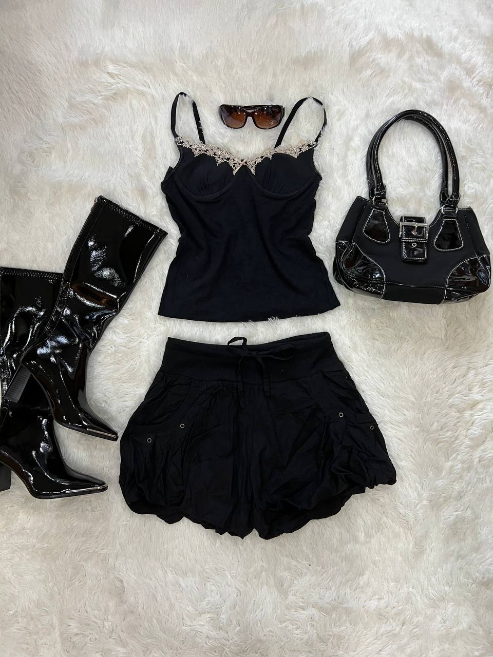 Black Bubble Shorts