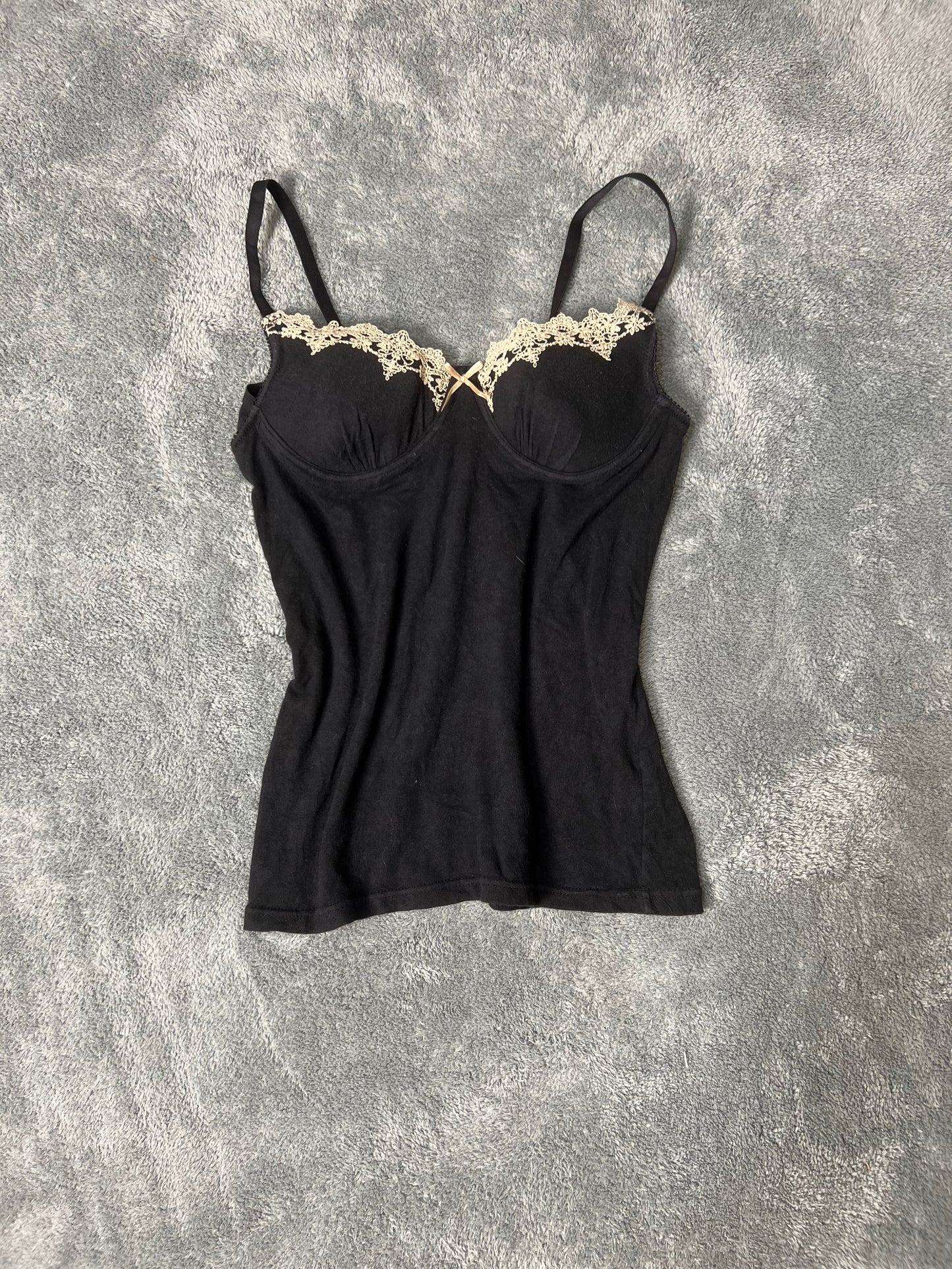 Embroidered Black Cami