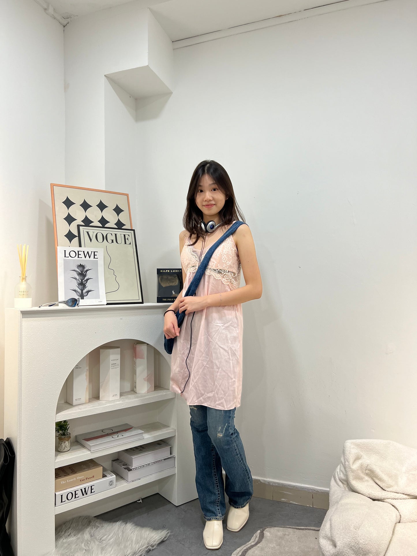 Pink Lace Camisole Slip Dress