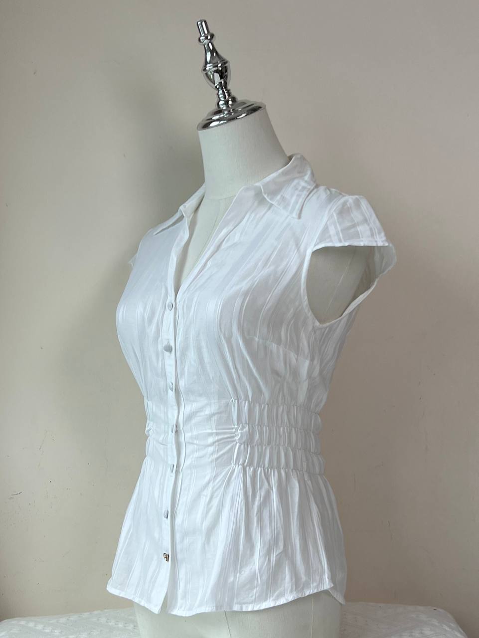White Fitted Blouse (Brand: Caroll)