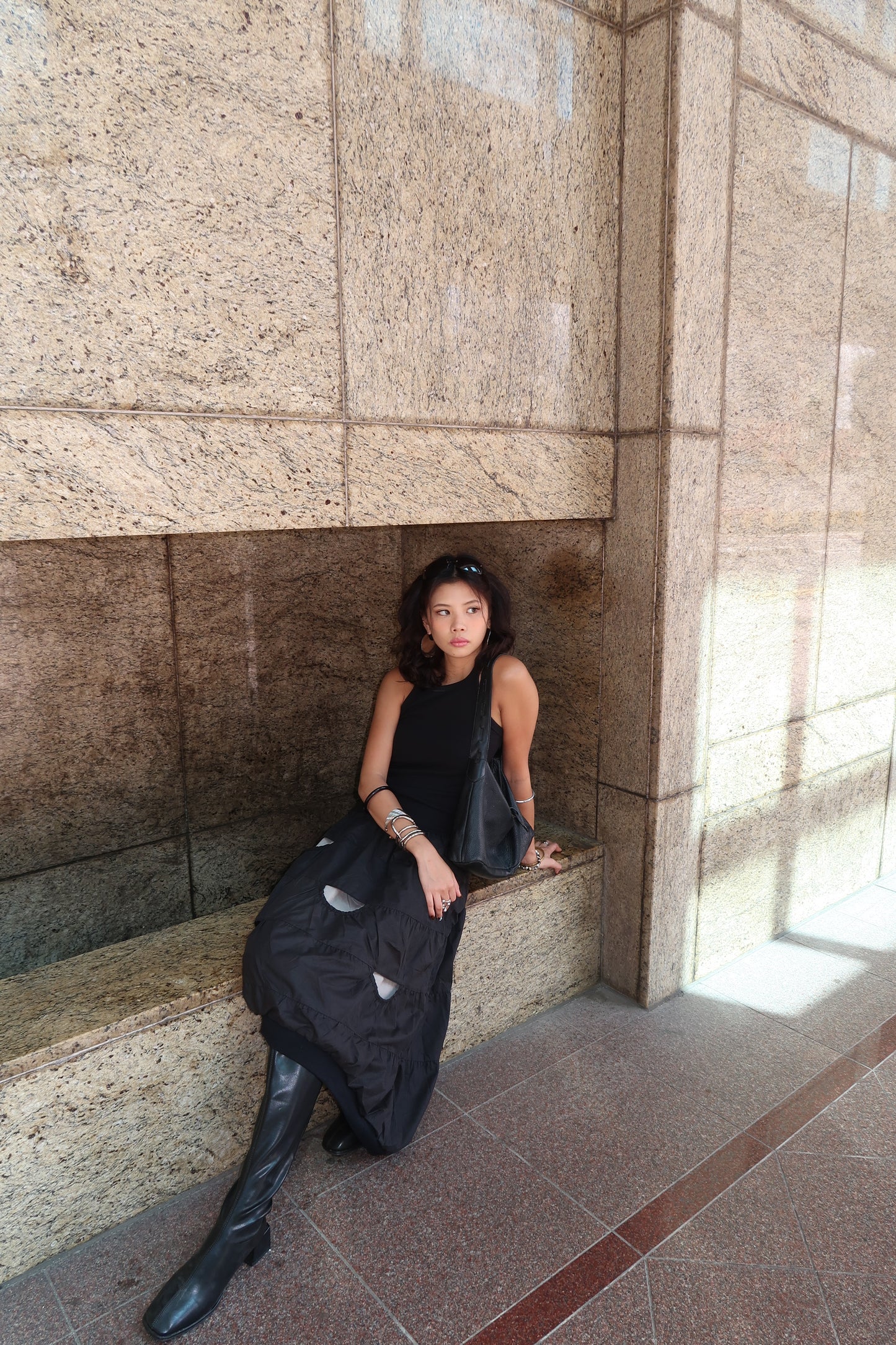Black Maxi Bubble Skirt