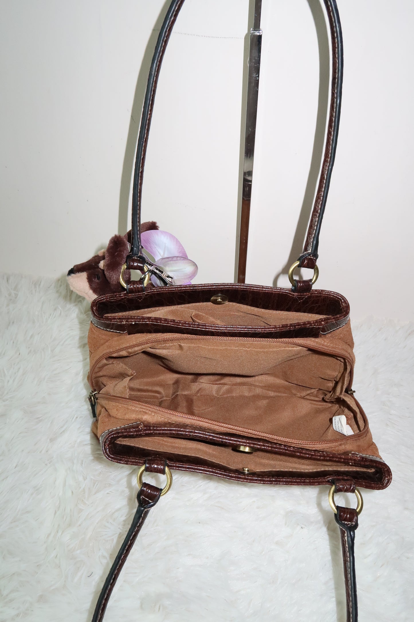 Brown Suede Shoulder Bag