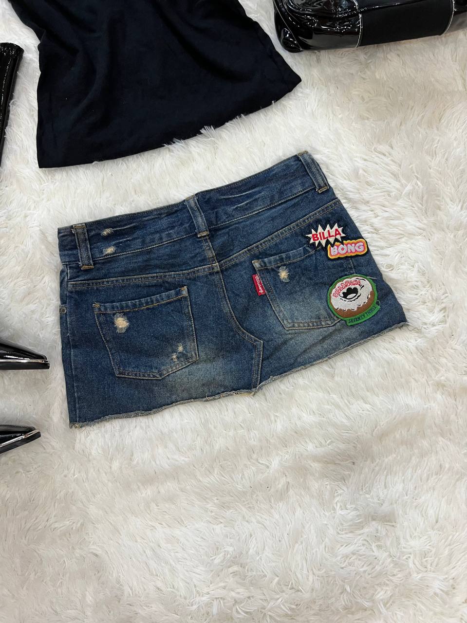 Billabong Patchwork Mini Skirt