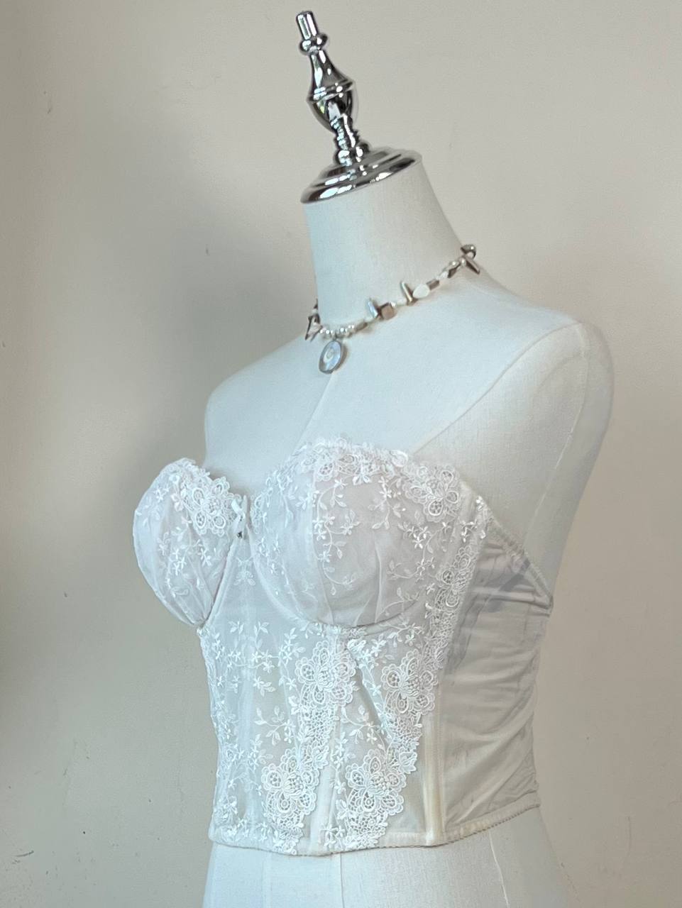 Lace Overlay Corset Bustier