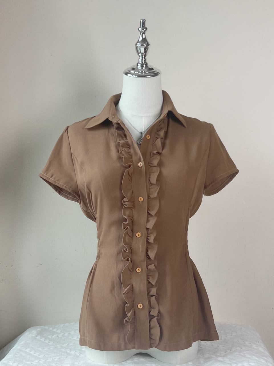 Caramel Fitted Blouse