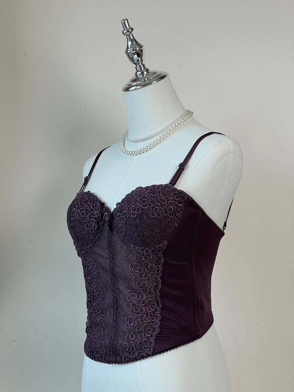 Deep Purple Embroidered Corset