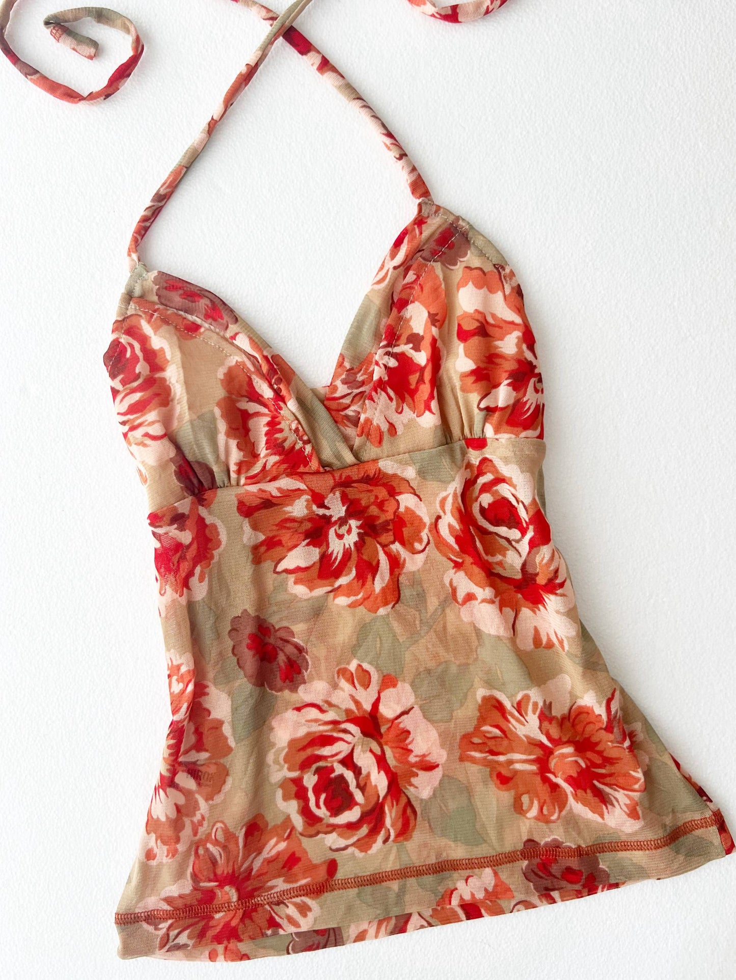 Orange Floral Halter