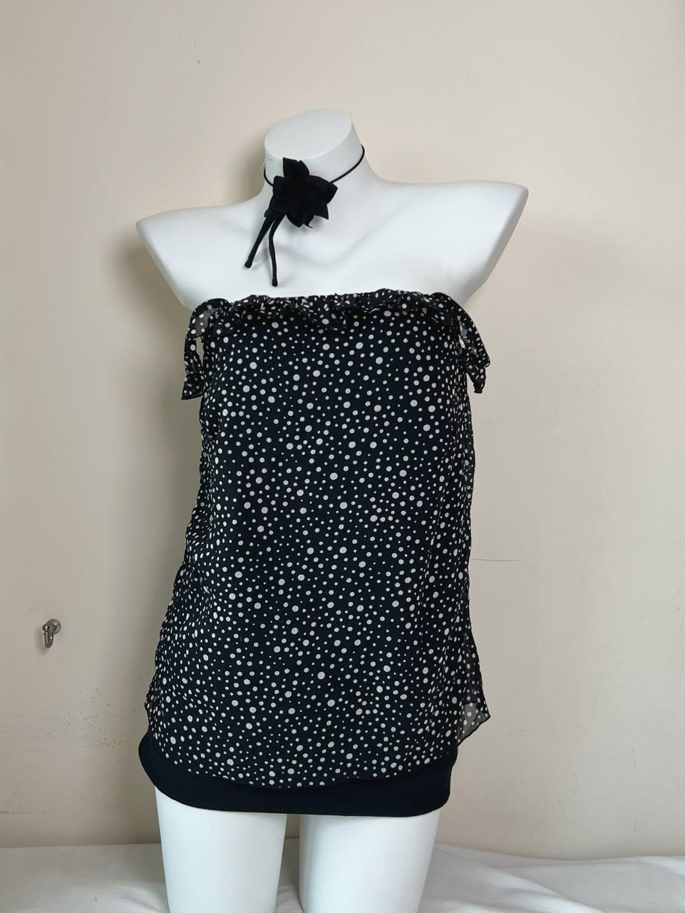 Polka Dot 2 Way Ruffle Tank
