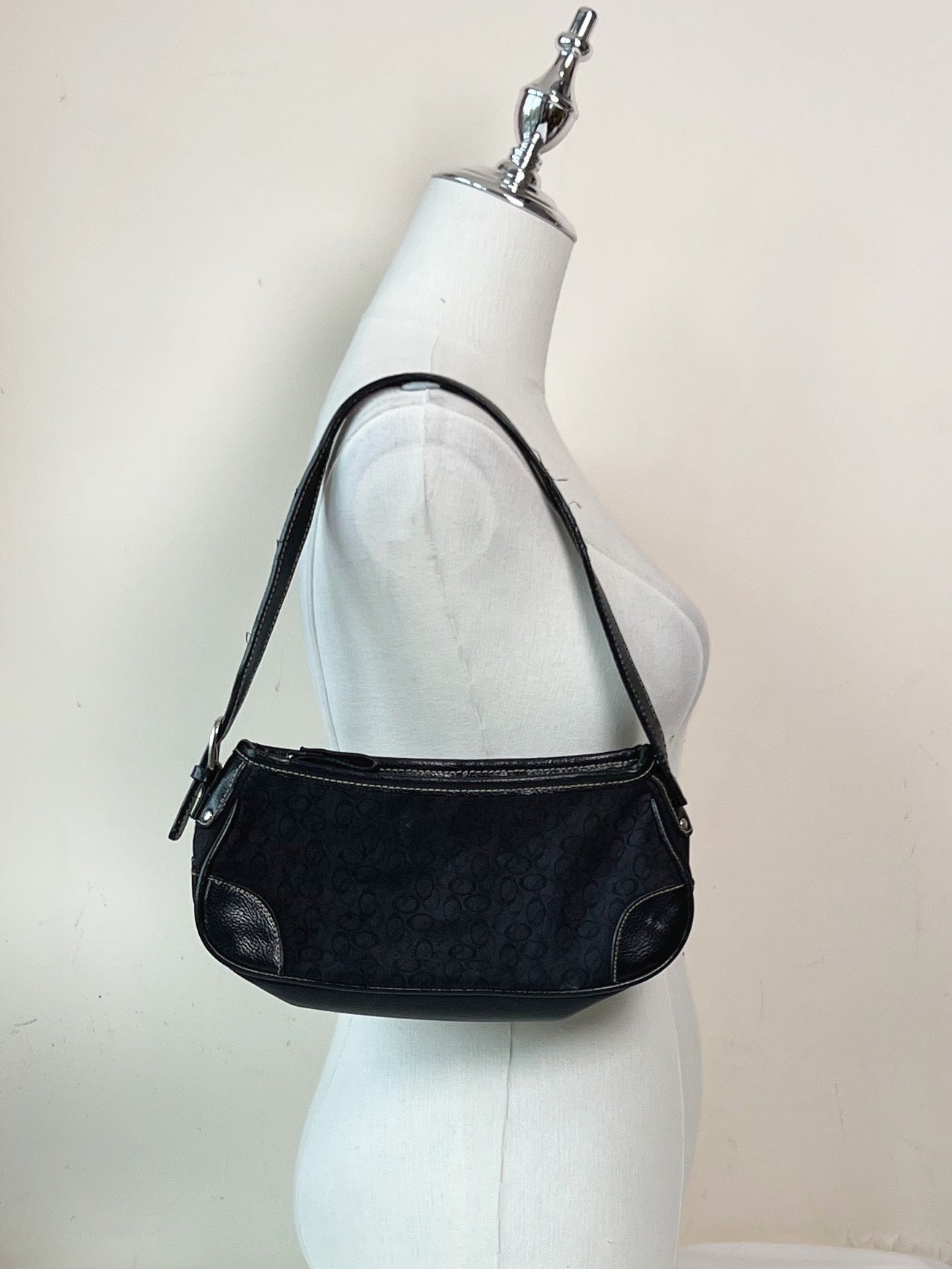 Black Mini Canvas Shoulder Bag