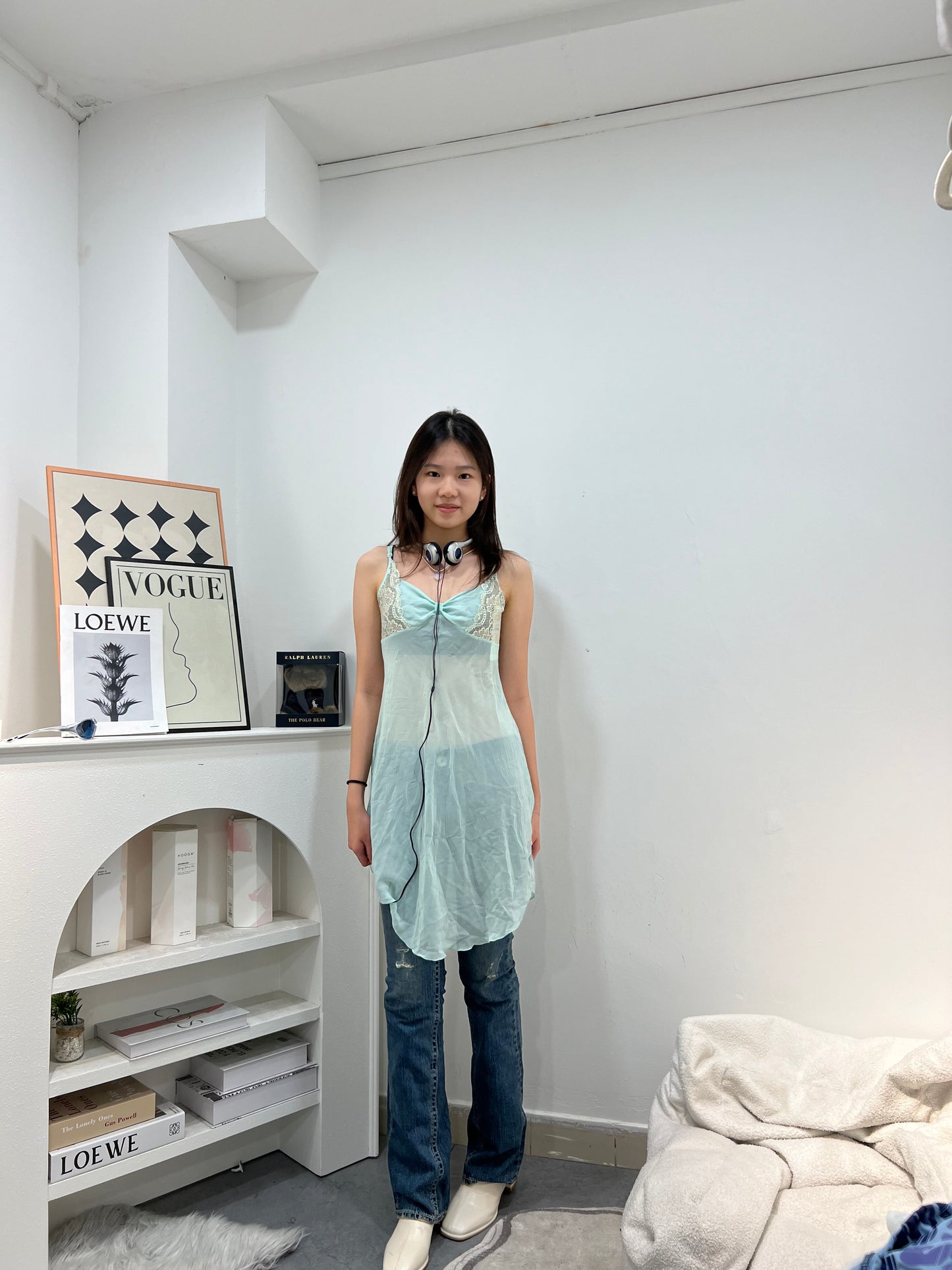 Light Turquoise Camisole Slip Dress