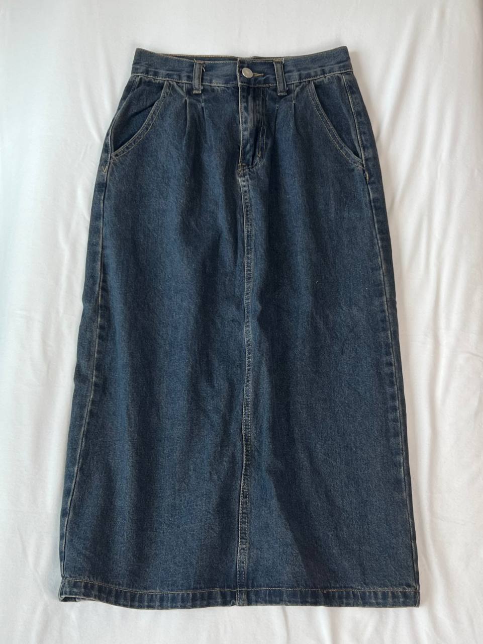 Denim Basic Midi Skirt