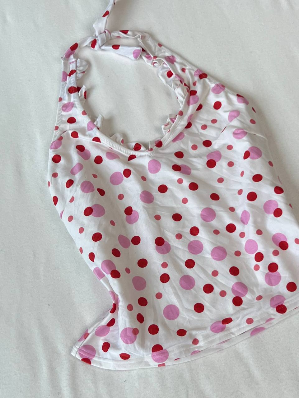 Pink Polka Dot Halter Top