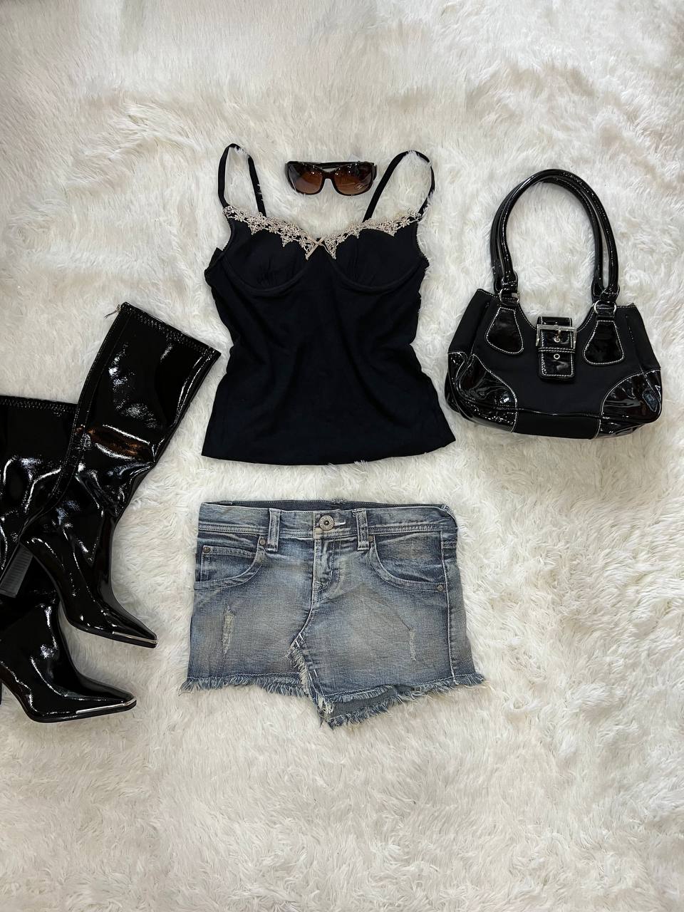 Denim Asymmetrical Mini Skirt