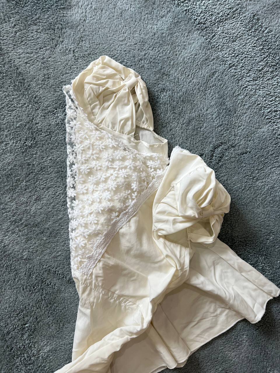 White Ruffles and Lace Top