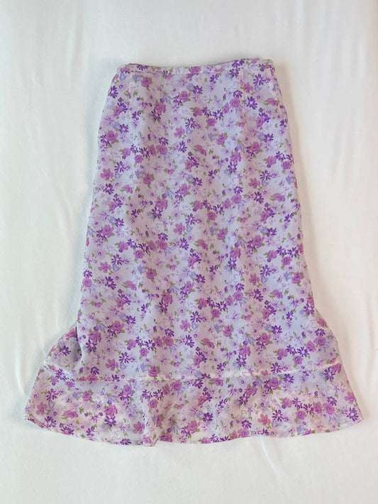 Purple Spring Midi Skirt