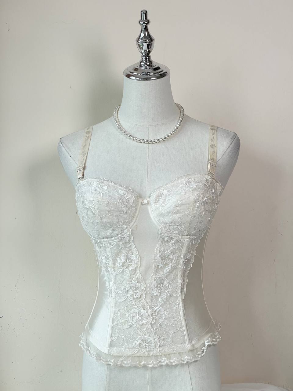 White Lace Overlay Corset