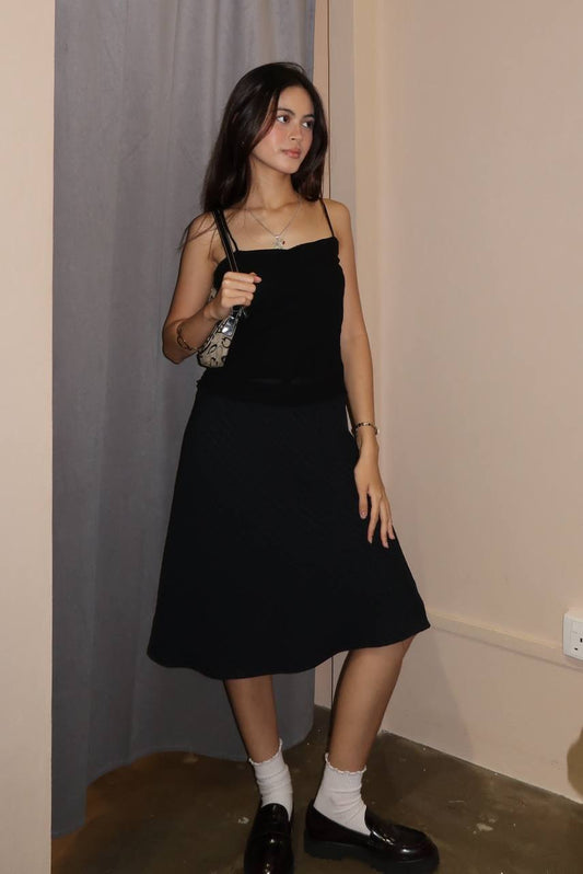 Diagonal Pinstripe Midi Skirt